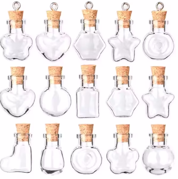 Decorative Special Shaped Wishing Gift Custom Mini Glass Bottles with Cork - Image 2