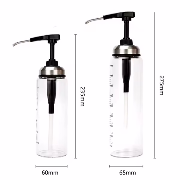 300ml, 450ml High Borosilicate Material Glass Oil Consumption Press Bottle Ketchup Bottle