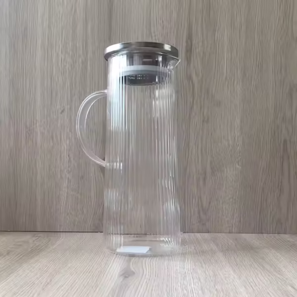 Wholesale Factory High Borosilicate Glass Tea Set Glass Teapot Kettle Drink Set Water Jug Cup and Holder with Infuser - Image 2