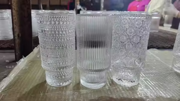 4 PCS Ribbed Drinking Glasses 12OZ Thickened Iced Coffee Cup for Cocktails Milkshakes Juice Smoothies - Image 2