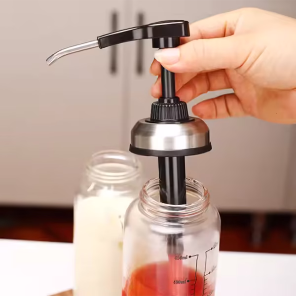 300ml, 450ml High Borosilicate Material Glass Oil Consumption Press Bottle Ketchup Bottle - Image 5