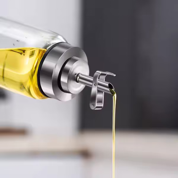 200ml, 270ml, 450ml Kitchen High Borosilicate Glass Oil Pot with Stainless Steel Lid - Image 2