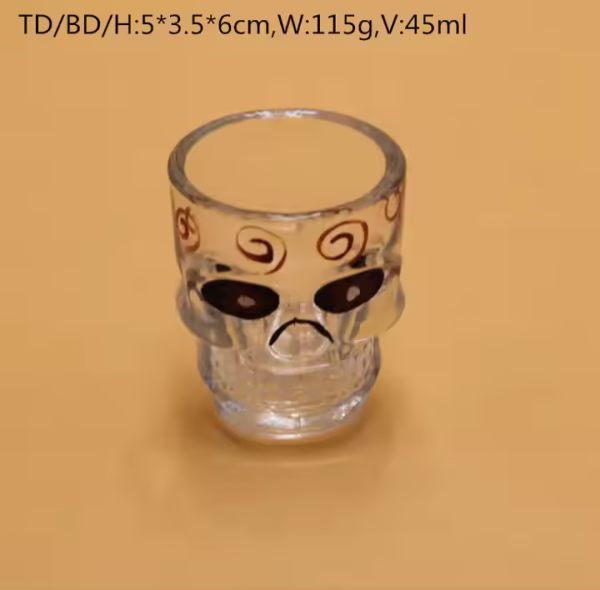Colored Skull Shaped Shot Glasses Cup