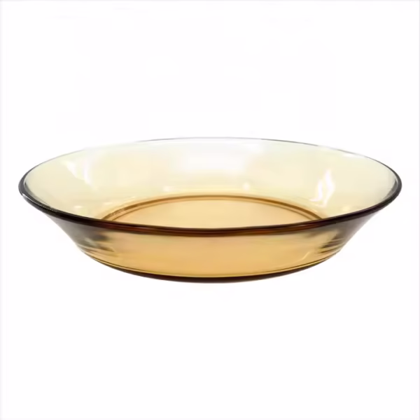 High Quality Glass Dishware Heat Resistant Amber Glass Plate Microwaveable - Image 2