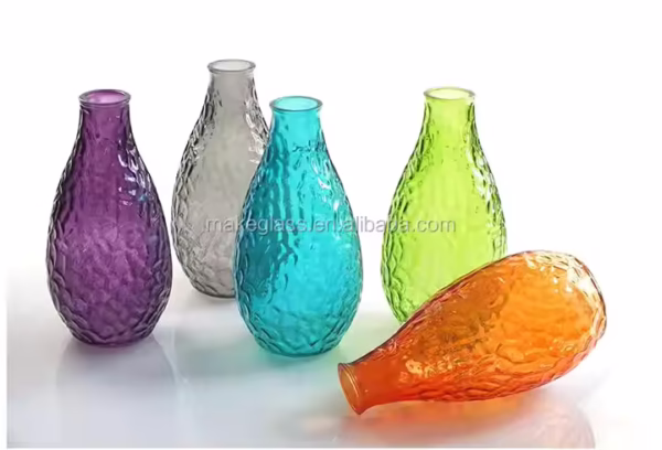 Colored Vertical Stripes Classic Glass Vase
