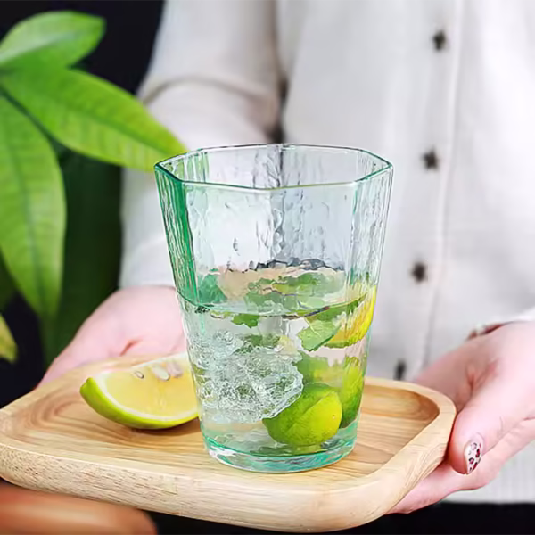 Colorful Transparent Octagonal Glass Mug - Image 4