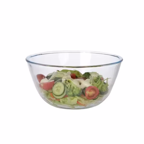 Borosilicate Glass Salad Bowl, Round Shape Glass Mixing Bowl Set for Kitchen - Image 2