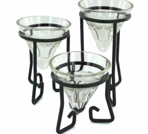 Decorative Cone-Shaped Glass Tealight Holder - Image 2