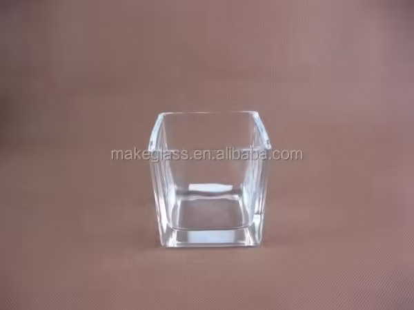 Square Shaped Glass Plant Pot, Glass Flower Pot Garden Pots glassware - Image 2