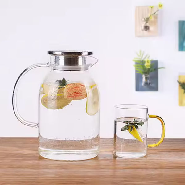 300ml Round Cylinder High Borosilicate Glass Cup with Colored Handle - Image 5