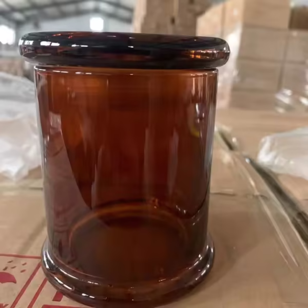 Glass Cylinder Glass Candle Jar with Silicon and Lid