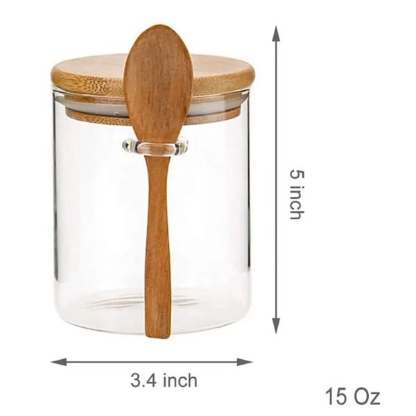 High Borosilicate Glass Jar With Spoon Manufacturer & Supplier 2