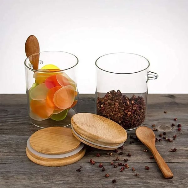 High Borosilicate Glass Jar With Spoon Manufacturer & Supplier 5