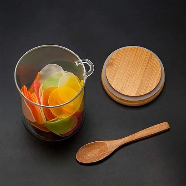 High Borosilicate Glass Jar With Spoon Manufacturer & Supplier 6