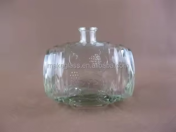 Drum Shaped Wine Glass Bottle / Waist Drum Shaped Glass Wine Jar with Tap - Image 3