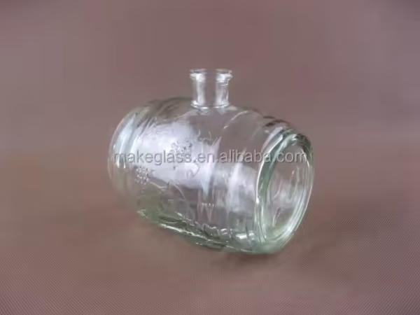 Drum Shaped Wine Glass Bottle / Waist Drum Shaped Glass Wine Jar with Tap - Image 2