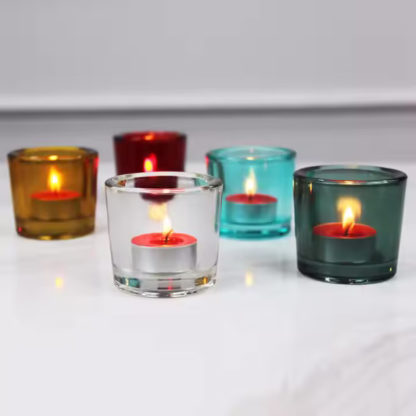 Colorful Transparent Thickened Tea Glass Candle Cup