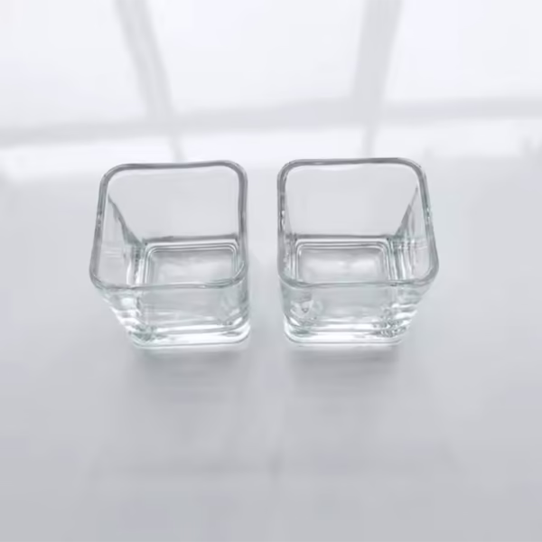 Square clear Lead-free Glass Candle Holders - Image 3