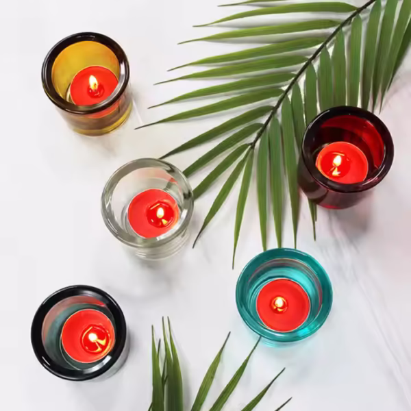 Colorful Transparent Thickened Tea Glass Candle Cup - Image 2