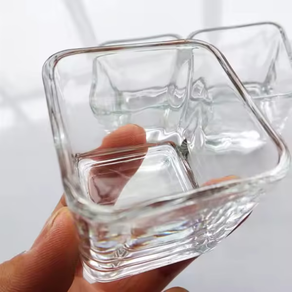Square clear Lead-free Glass Candle Holders - Image 2