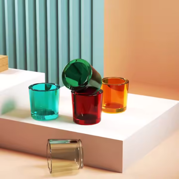 Colorful Transparent Thickened Tea Glass Candle Cup - Image 3