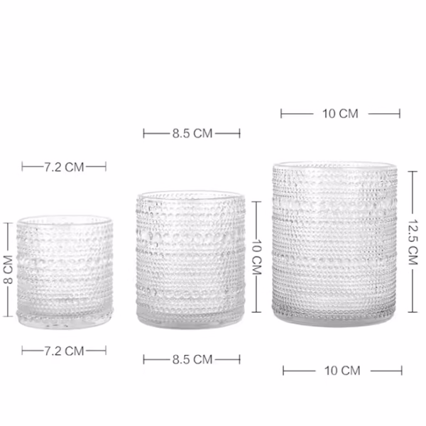 Raindrop Embossed Glass Candle Holder - Image 4
