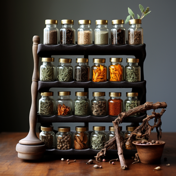 exquisite spice jars and racks