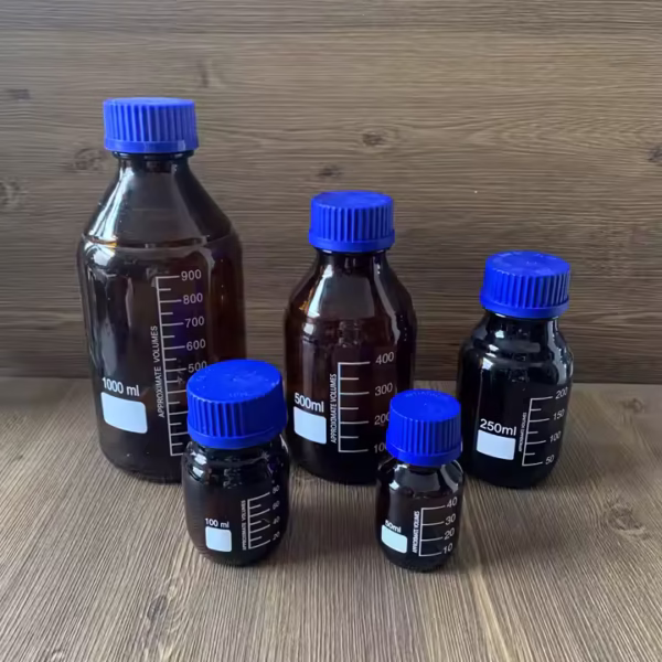 2000/1000/500/250ml Chemical Glass Reagent Bottle with Plastic Lid ,amber Chemical Glass Bottle with Lid - Image 2