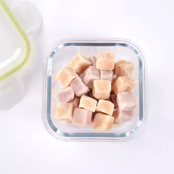 High Borosilicate square Glass Bento Lunch Box with Plastic Lid ,square Glass Lunch Box with Bamboo Lid - Image 2