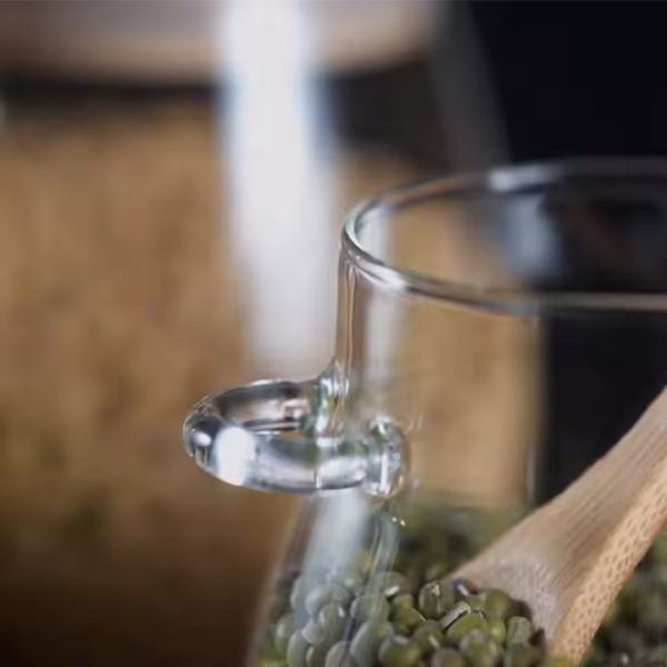 High Borosilicate Glass Dried Fruit Jar with Bamboo Lid and Wooden Spoon - Image 3