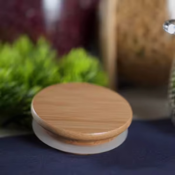 High Borosilicate Glass Dried Fruit Jar with Bamboo Lid and Wooden Spoon - Image 2