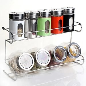 Glass Shaker Bottle with Metal Rack Set Tp12114 1