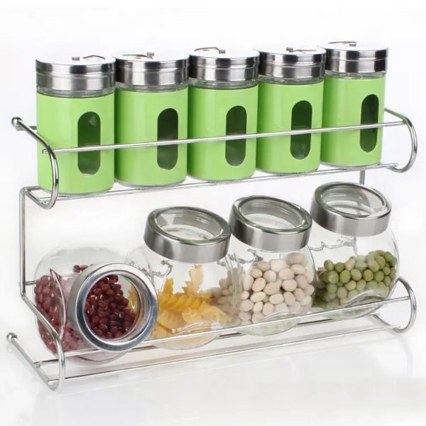 Glass Shaker Bottle with Metal Rack Set Tp12114 4