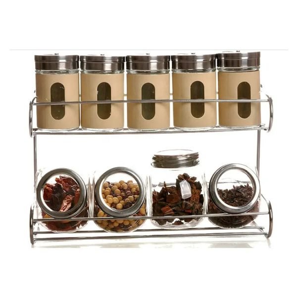 Glass Shaker Bottle with Metal Rack Set Tp12114 6