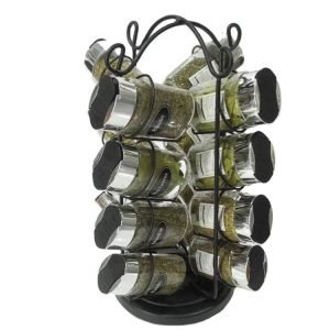 Round Herb Jar&bottle Rack and Pp Lid Glass Spice Jar for Kitchen 1