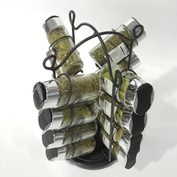 Round Herb Jar&bottle Rack and Pp Lid Glass Spice Jar for Kitchen 3