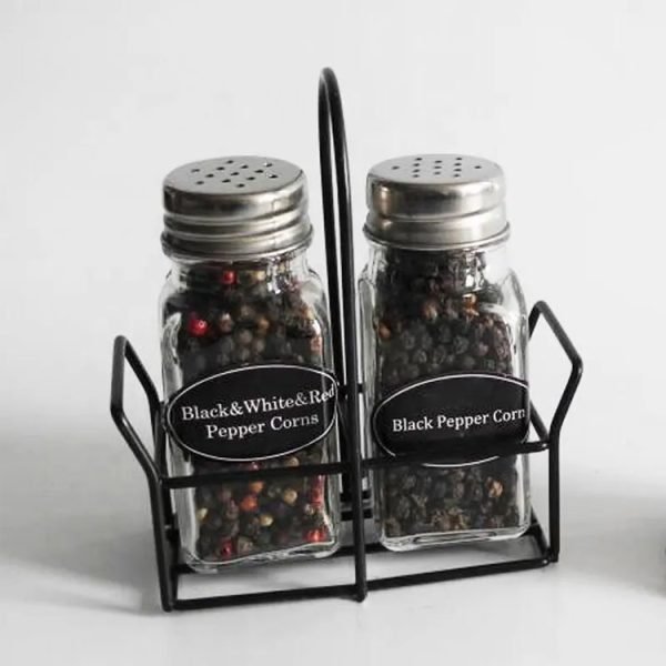 Round Herb Jar&bottle Rack and Pp Lid Glass Spice Jar for Kitchen 3