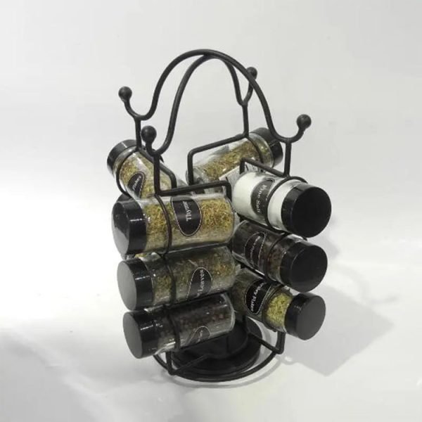 Round Herb Jar&bottle Rack and Pp Lid Glass Spice Jar for Kitchen 4