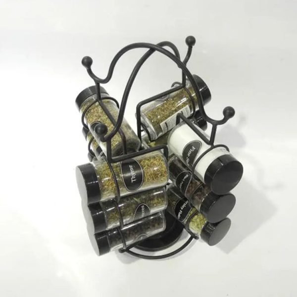 Round Herb Jar&bottle Rack and Pp Lid Glass Spice Jar for Kitchen 5