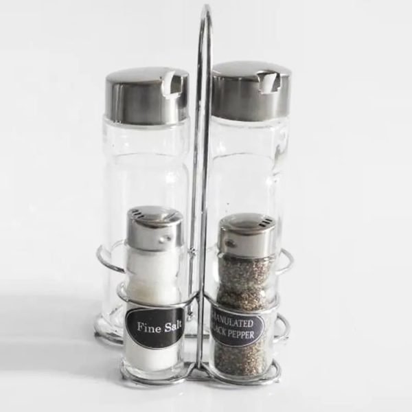 Round Herb Jar&bottle Rack and Pp Lid Glass Spice Jar for Kitchen 5