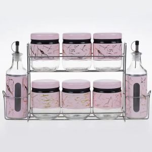 Luxury Gold Marbling Cylinder Container Set 1