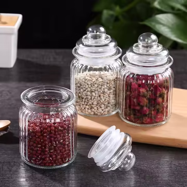 Glass Spice Jar Set, 270ml Glass Storage Jar with Airtight Lid,glass Jar
