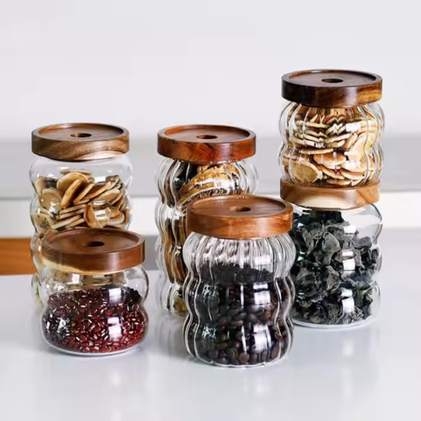 Pumpkin Textured High Borosilicate Glass Dried Fruit Storage Jar - Image 2