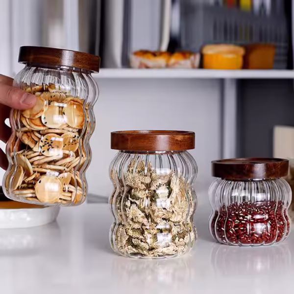 Pumpkin Textured High Borosilicate Glass Dried Fruit Storage Jar - Image 4