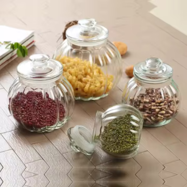 Pumpkin Shaped sealed Glass Dried Fruit Jar