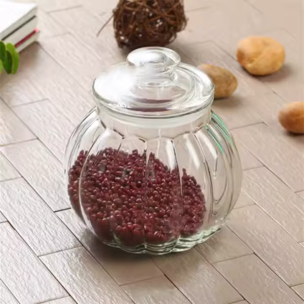 Pumpkin Shaped sealed Glass Dried Fruit Jar - Image 3