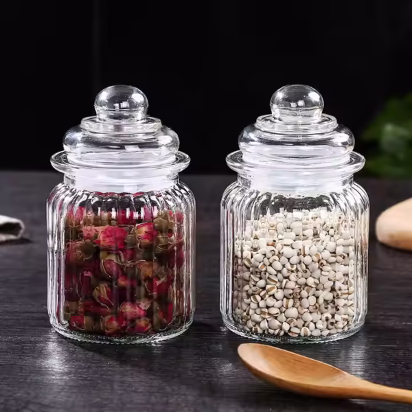 Glass Spice Jar Set, 270ml Glass Storage Jar with Airtight Lid,glass Jar - Image 2