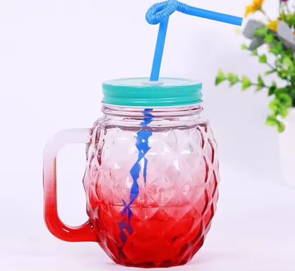 Drinking Glass Pineapple Mason Jar for Fruit Juice - Image 2