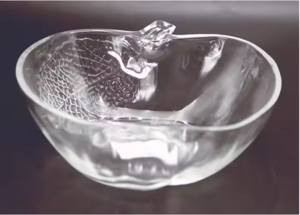 Apple Shape Glass Bowls With Leaf Design Glass Bowl Set Fruit Salad Bowl - Image 3