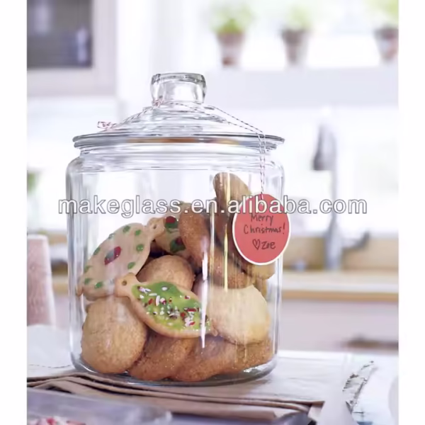 Big Glass Storage Jar with Lid the Pickles Jar